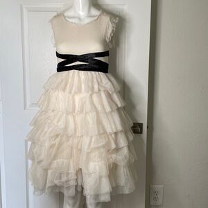 NWT Mia Joy Joyfolie Girls Tiered Tulle Ruffle Tie Back Tank Maxi Dress